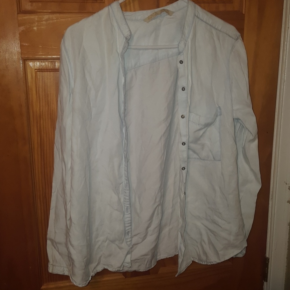 Z1975 Zara Denim Button Up Shirt Size Large